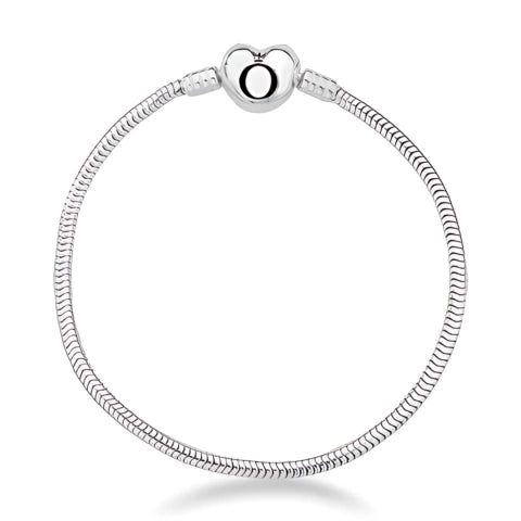 Pulseira de Prata Life Coração Liso 2,4mm Maleável