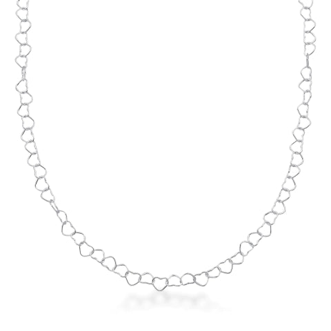 Chocker Corrente Coração fio 040 de Prata 40cm