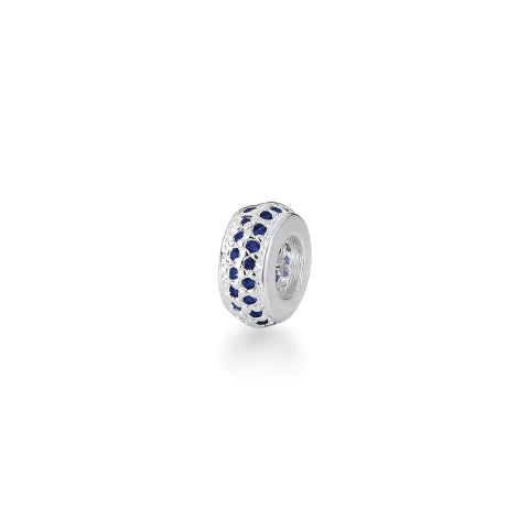 Berloque Separador de Prata Cravejado Azul