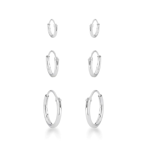 Brinco de Argola de Prata Rebitada Fio 1,2mm