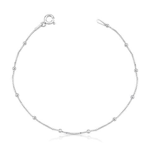 Pulseira Veneziana V12 Diamantada com Bolinha de Prata